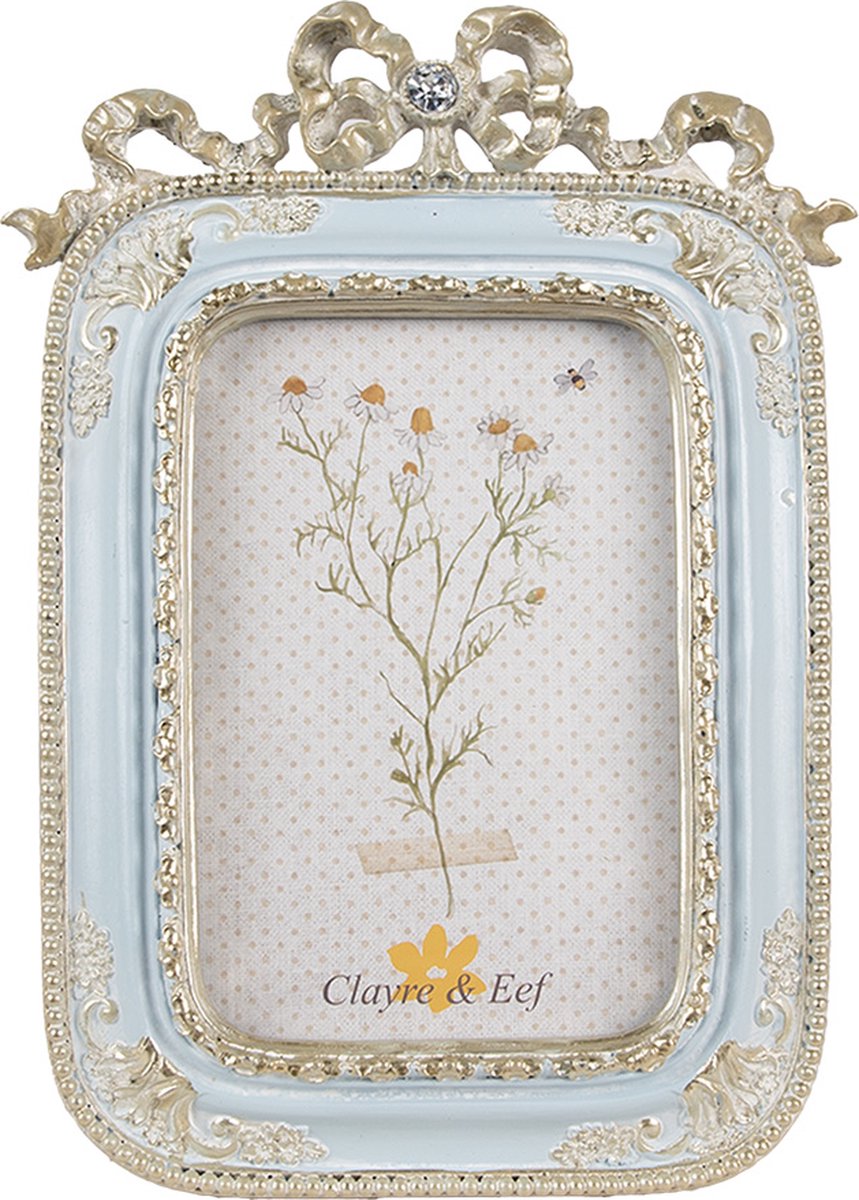 Clayre & Eef Fotolijst 10x15 cm Blauw Polyresin