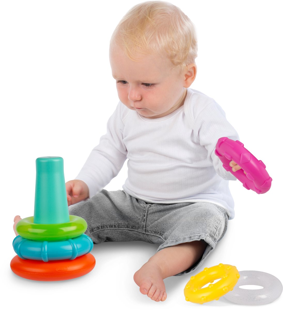 Playgro Sorteer- en Stapeltoren – Educatief Speelgoed – Speelgoed Baby - Speelgoed 1 jaar - Baby speelgoed - Interactief speelgoed Baby - Kraam Cadeau — afbeelding 3