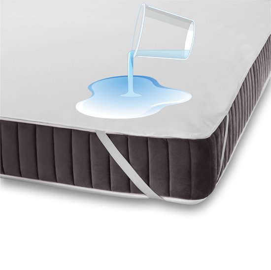 UNIFICATO - Waterdichte Matrasbeschermer 140x200 cm - Katoenen Oppervlak - 30 dagen Proefslapen - Ademend - Antibacteriëel - Incontinentie Matrashoes - Badstof Matrasbeschermhoes - Met 4 Elastieken Banden - Matrashoogte tot 30cm - Wit
