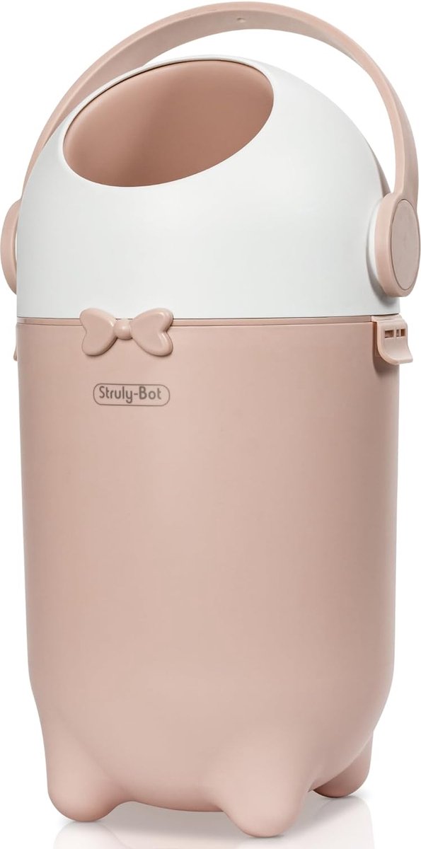 Goedkoopste luieremmer geurdicht, flexibel en licht, ontworpen in Duitsland, duurzaam zonder navulcassettes (roze