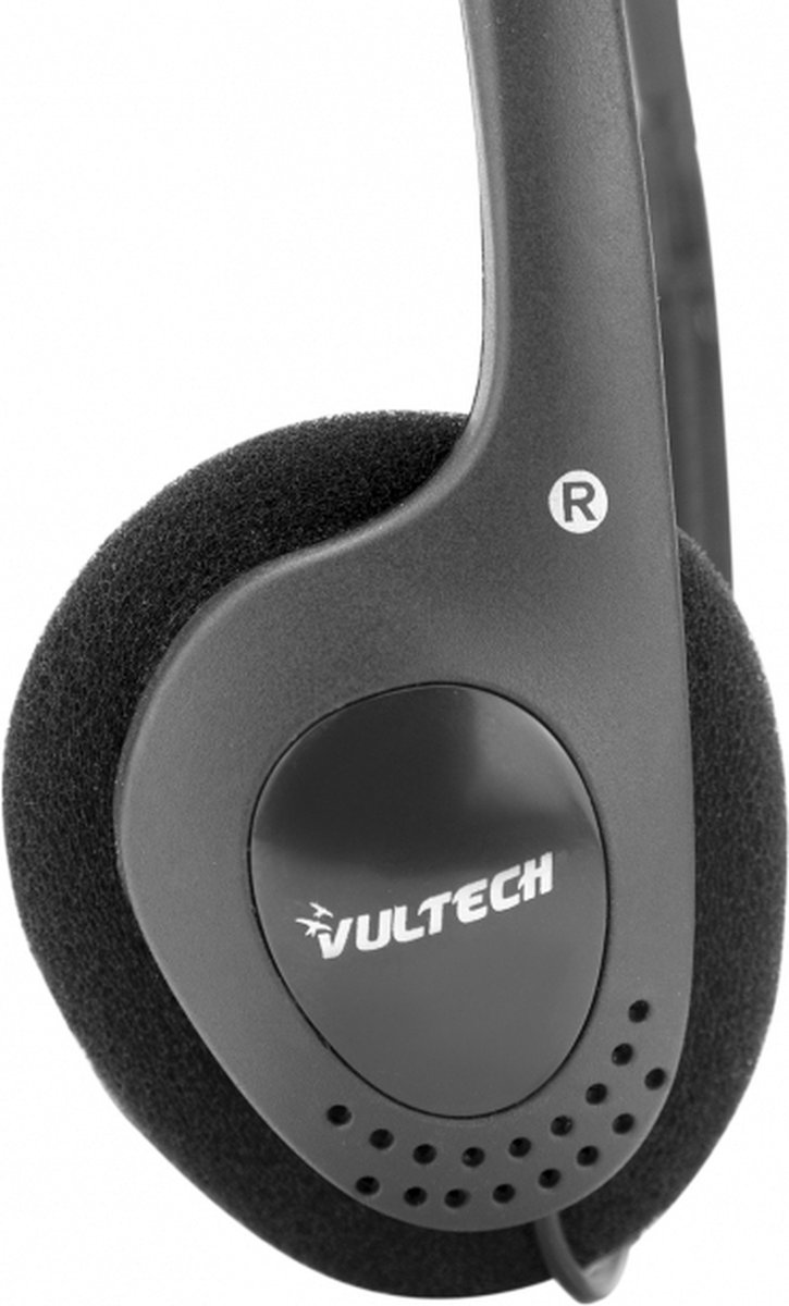 Vultech HS-01 Rev. 2.2 Hoofdtelefoons Bedraad Helm Kantoor/callcenter Zwart