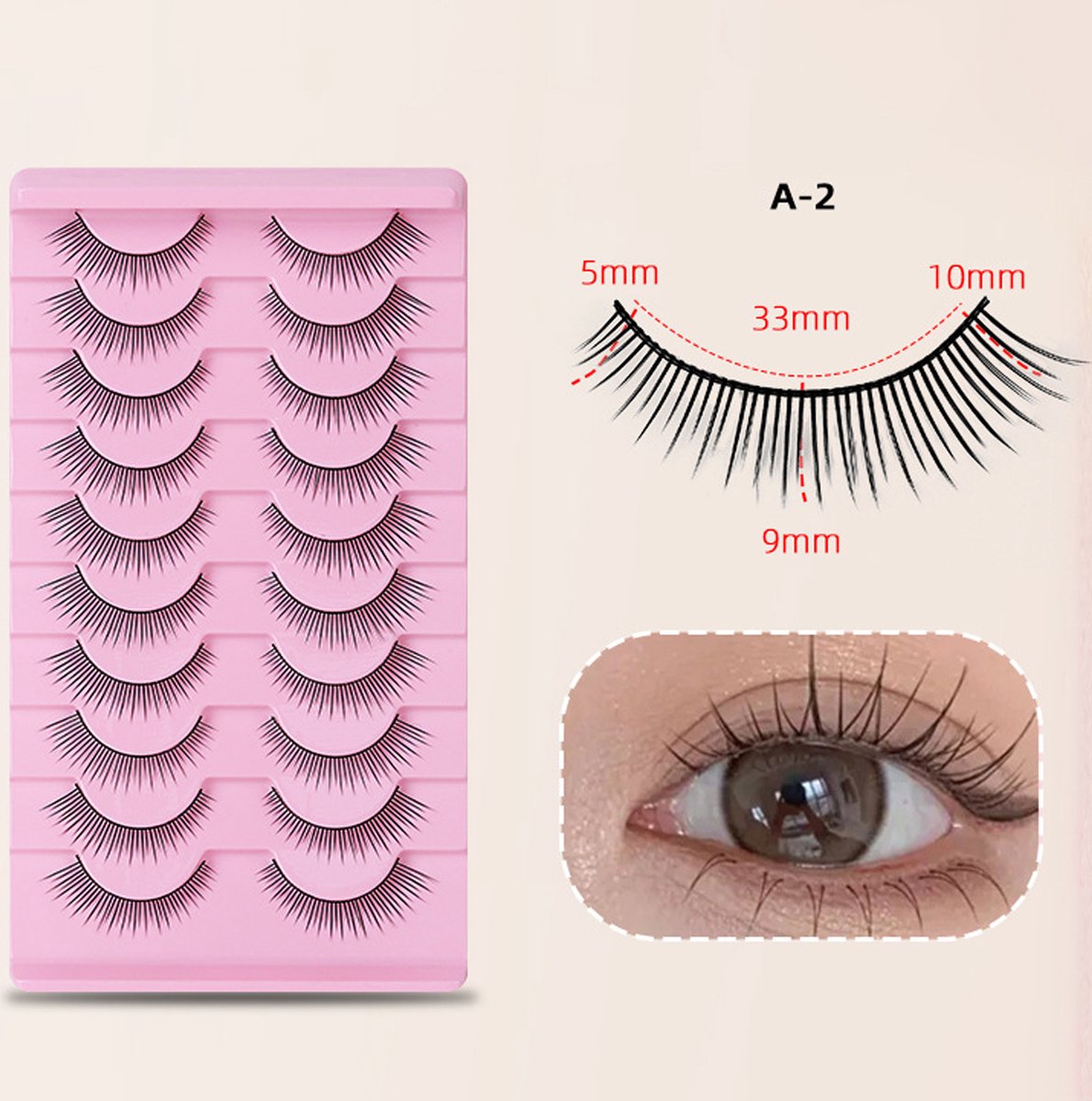 Goedkoopste 10 paar (A-2)- Nepwimpers - Valse Wimpers - 3D wimpers - Natuurlijke uitstraling - Gemakkelijk aan - hoge kwaliteit wimpers - wimper extension - Stijlvol - Fake eyelashes - natuurlijk - make up