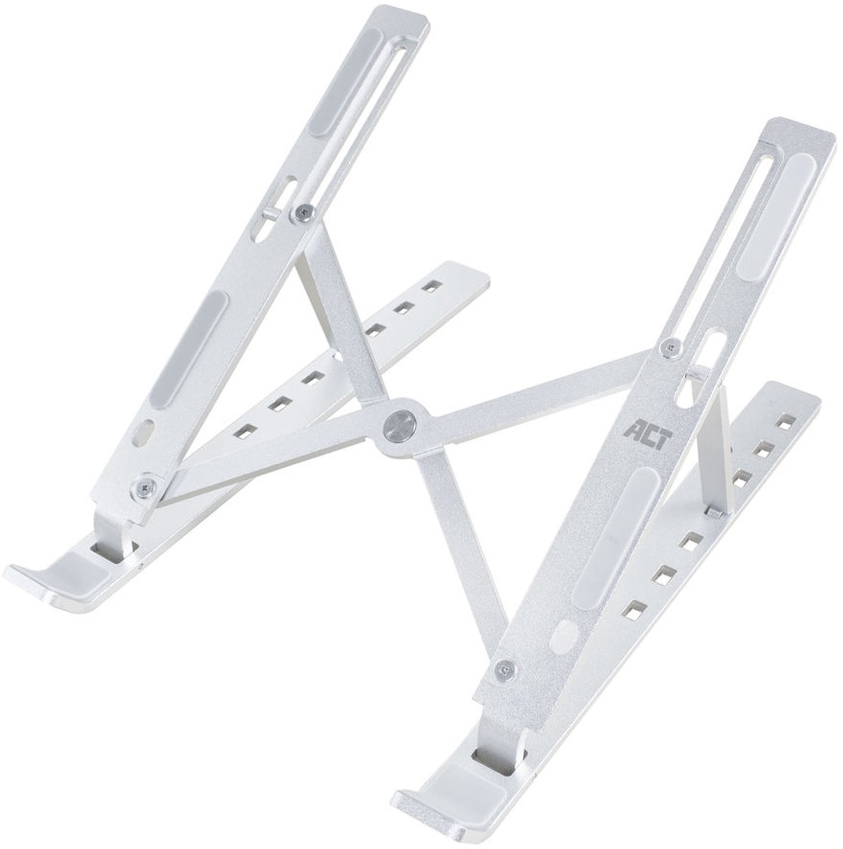 Image of ACT Laptopstandaard tot 15.6" | Draagbaar | Opvouwbaar | Aluminium | 6 Kijkhoeken | Anti-slip AC8120