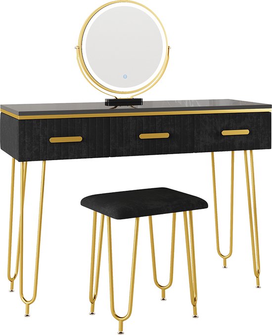 Vicco Grace Kaptafel set met kruk - 100 cm met LED-v