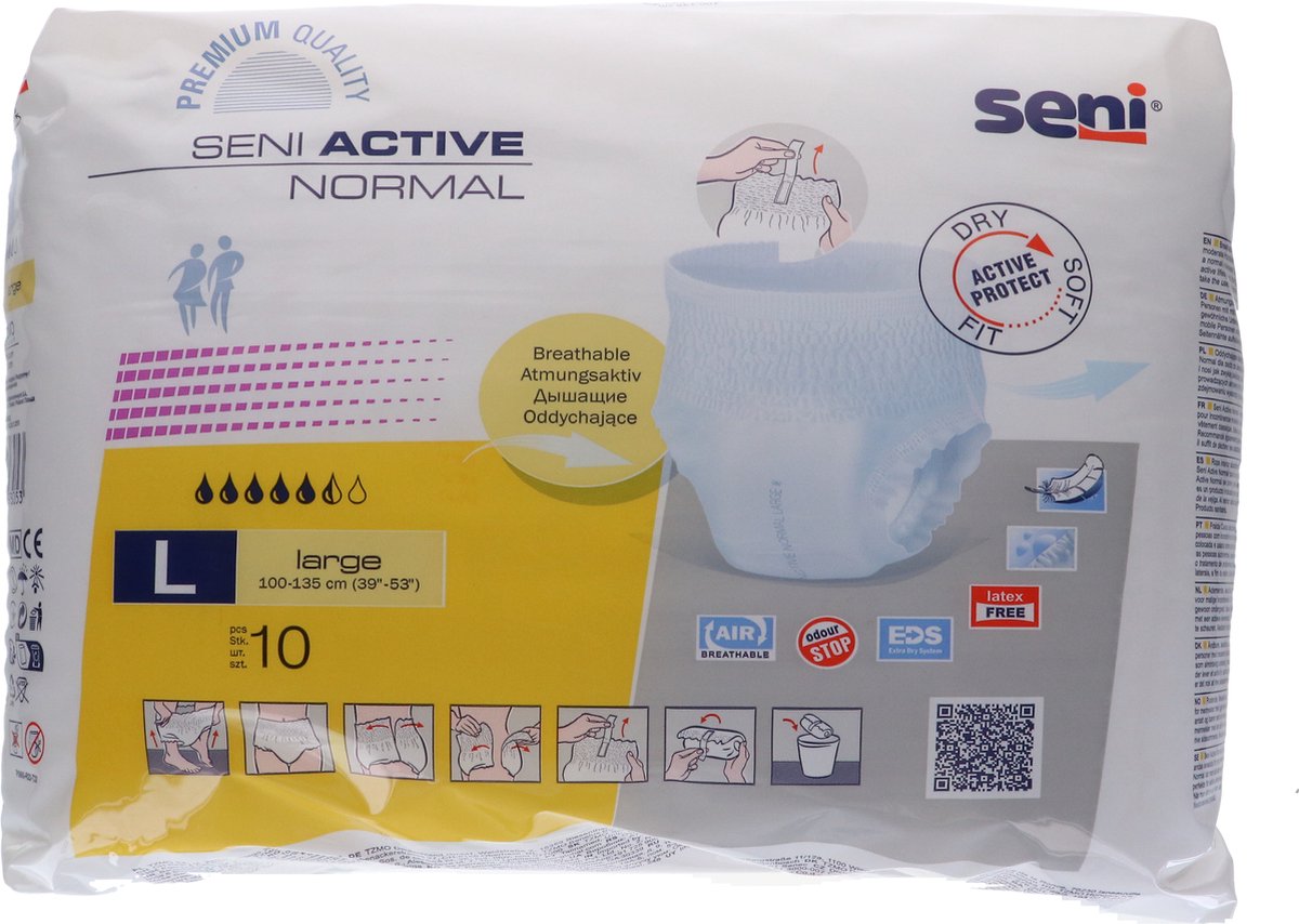 Goedkoopste Voordeelverpakking van 3 x Seni Active Normal Large, 10 stuks
