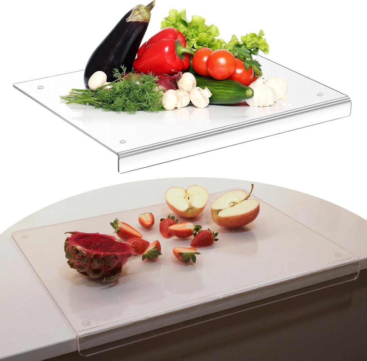 Transparante plexiglas snijplank - anti-slip keukenplank van acryl - 45 x 35 cm