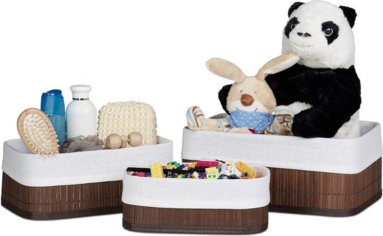 9x | Rattan Mandje | opbergbox | Wit | Kunstsof | 5 liter