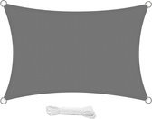 Bol.com Schaduw Zeil 2x3 Meter Rechthoek Waterafstotend PES Polyester Zonnezeil - UV-bescherming Grijs aanbieding