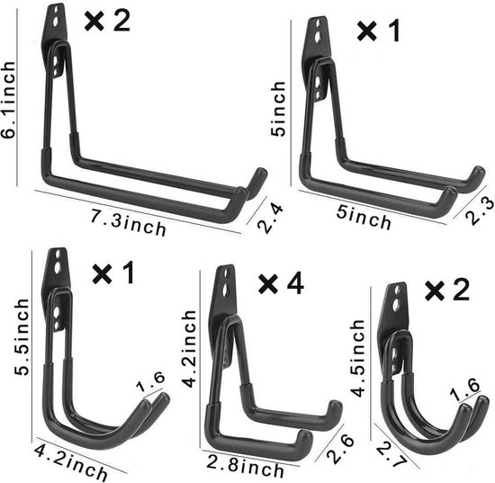 Crochet De Rangement Pour Garage - Support Mural Robuste Avec