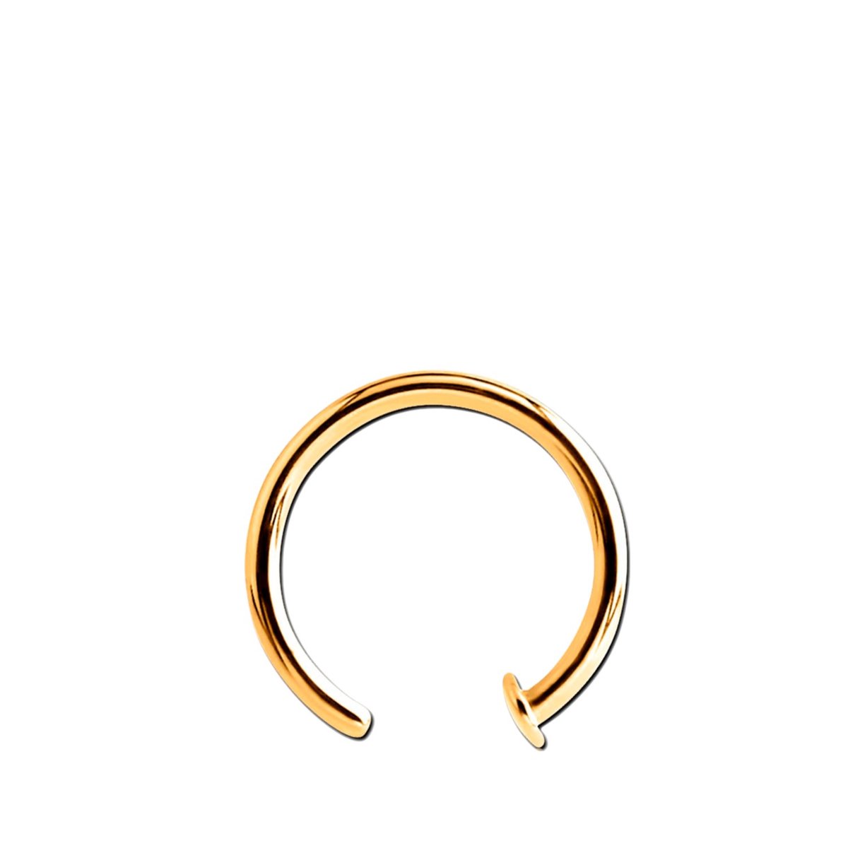 Lucardi Dames Neuspiercing ring - Piercing - Cadeau - Staal - Goudkleurig