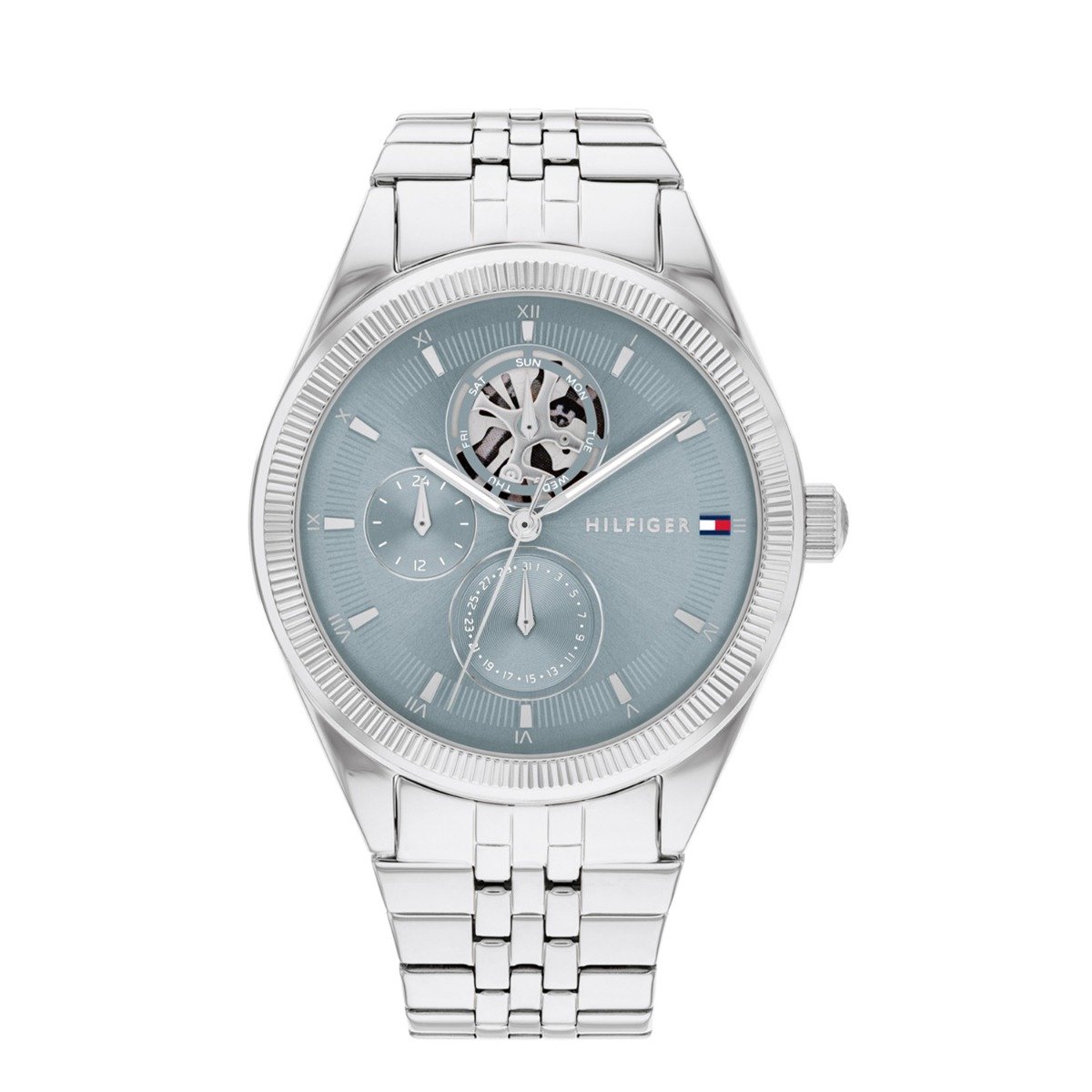 Tommy Hilfiger TH1782714 MONICA Dames Horloge - Mineraalglas - Staal - Zilverkleurig - 38 mm breed - Quartz - Vouw-Vlindersluiting - 3 ATM (spatwater)