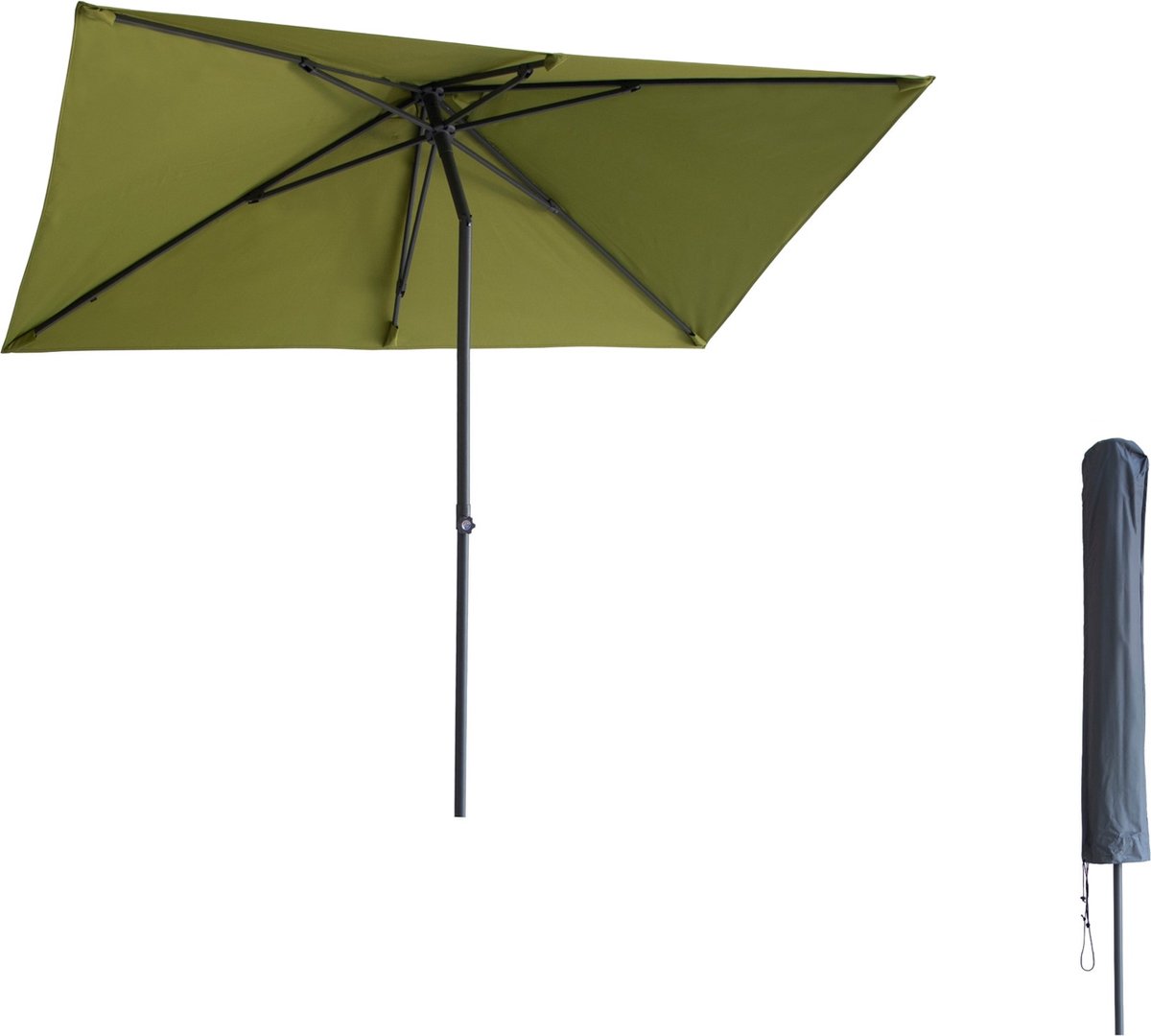 Kopu Leon Parasol Rechthoek 150x250cm met Hoes Balkonparasol Olijf