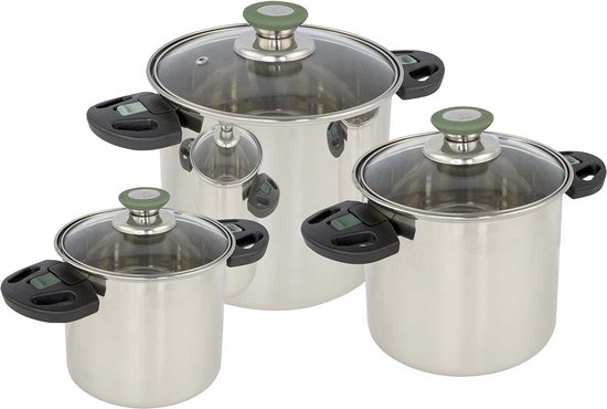 Bo-Camp - Pannenset - Elegance Compact 3 - 3-Delig - RVS
