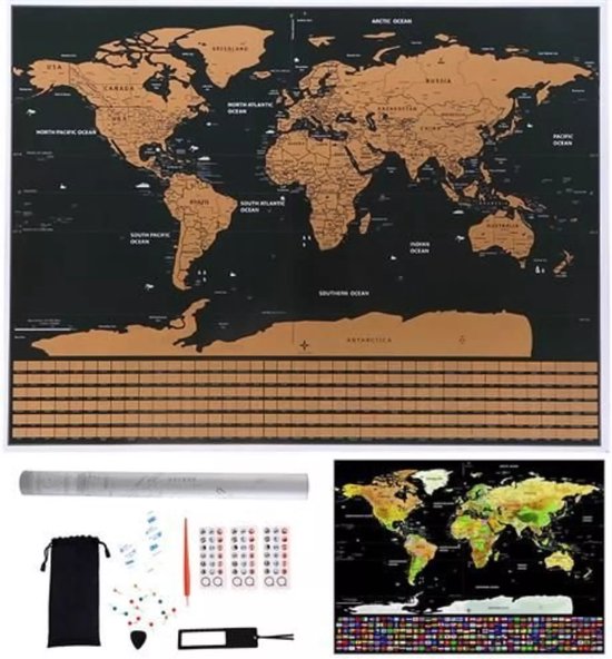 Foto: Kraskaart wereld kraskaart geschenk