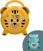 Alecto BC100TIGER Bébé Bundle - Entraîneur de sommeil avec lampe de nuit et Wekker + Bain- et thermomètre d'ambiance BC-11 HIPPO