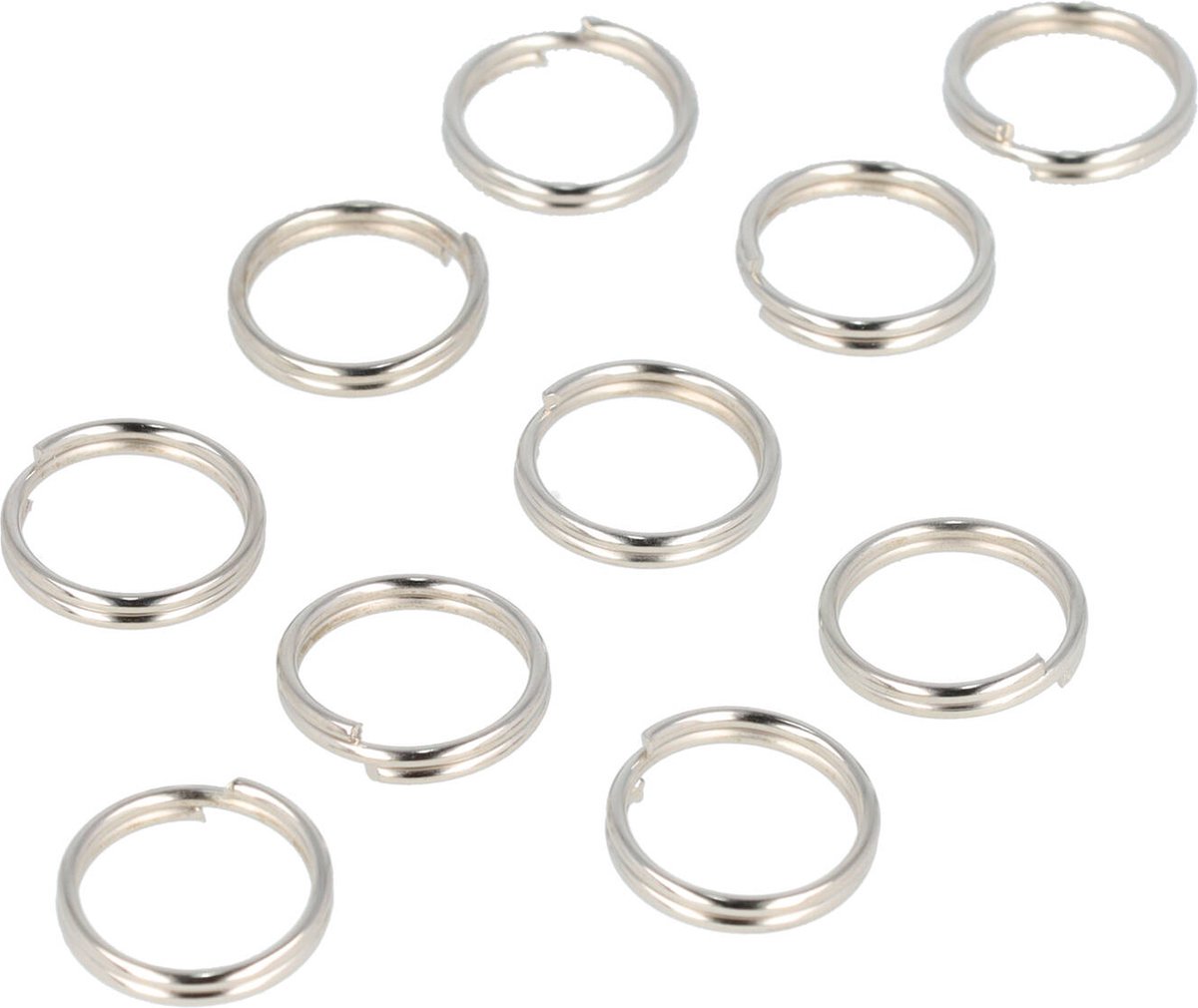 Haarsoires DIY Sleutelringen 1,5 cm – metalen sleutelhangers – zilver – set van 10 - Onderdelen - Zelf Sieraden & Haaraccessoires Maken