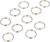 Haarsoires Sleutelringen 15mm Metaal – Rond – Zilverkleurig – 10 Stuks – DIY & Sleutelhangers