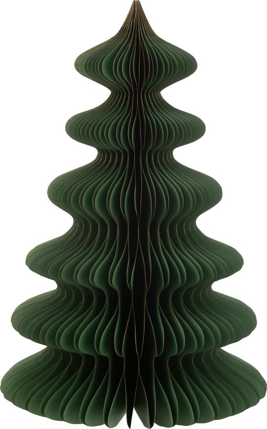 J-Line décoration sapin De Noël Vagues - papier - vert foncé/cuivre - large