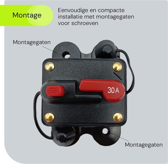 Praktische resetbare stroomonderbreker voor auto-auto-accessoire(30A