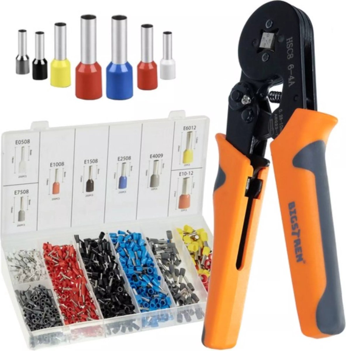 Bigstren Krimptang Set 0.25-10mm2 - Professionele Kabelverbindingen - 1200 Delig