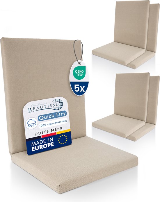 Beauitssu set van 4 vloerkussens zitkussen 40x40 cm - Dik matraskussen 8cm - 100% katoen stoelkussen binnen & buiten zitkussen vloer draagbeugel extra dik, Anthracit - Mila