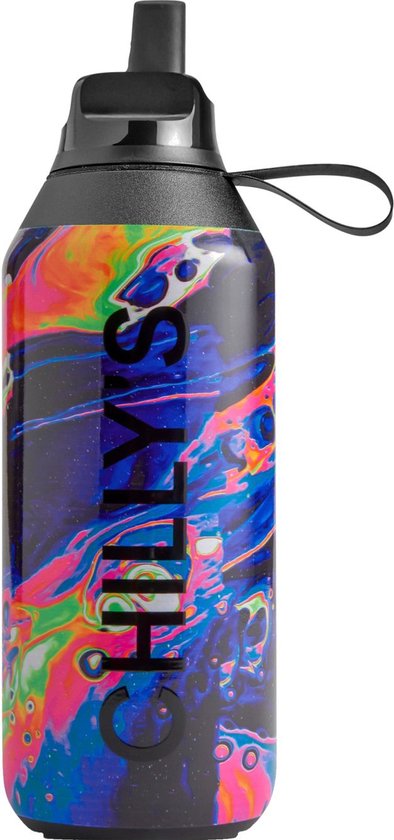 Chillys Series 2 Drinkfles Thermosfles 500ml Neon Galaxy Bol chillys-series-2-drinkfles-thermosfles-500ml-neon-galaxy-bol