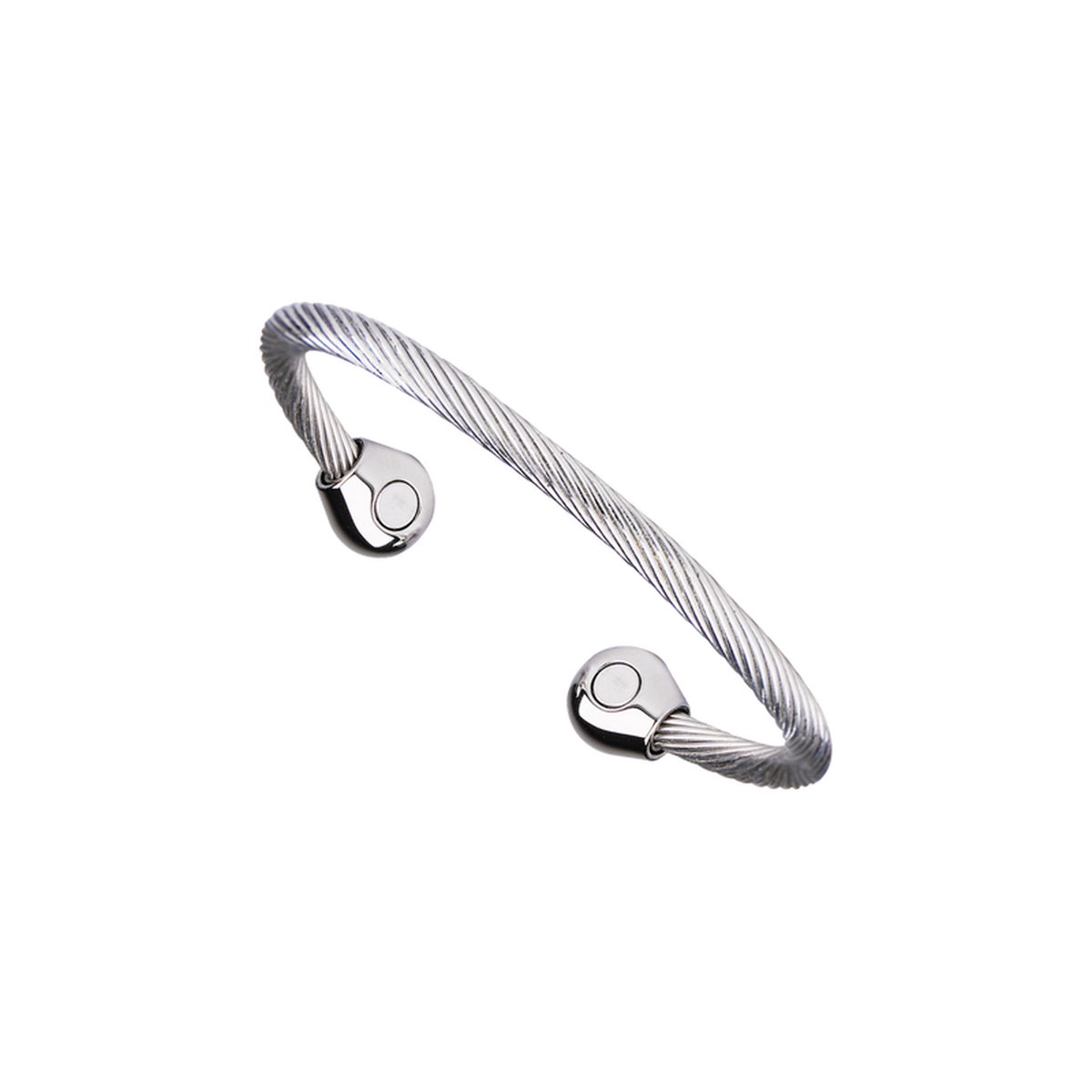 Magneet Armband Twist zilverkleurig Magnetic-S/M