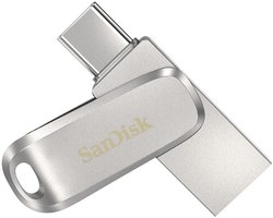 foto van SanDisk Ultra® Dual Luxe Type-C™ USB-stick smartphone/tablet Zilver 256 GB USB-C 3.1 Gen 1