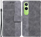 Coverup Hoesje - Geschikt voor OnePlus Nord CE4 Lite 5G Hoesje - Coverup Geometric Book Case - Grijs