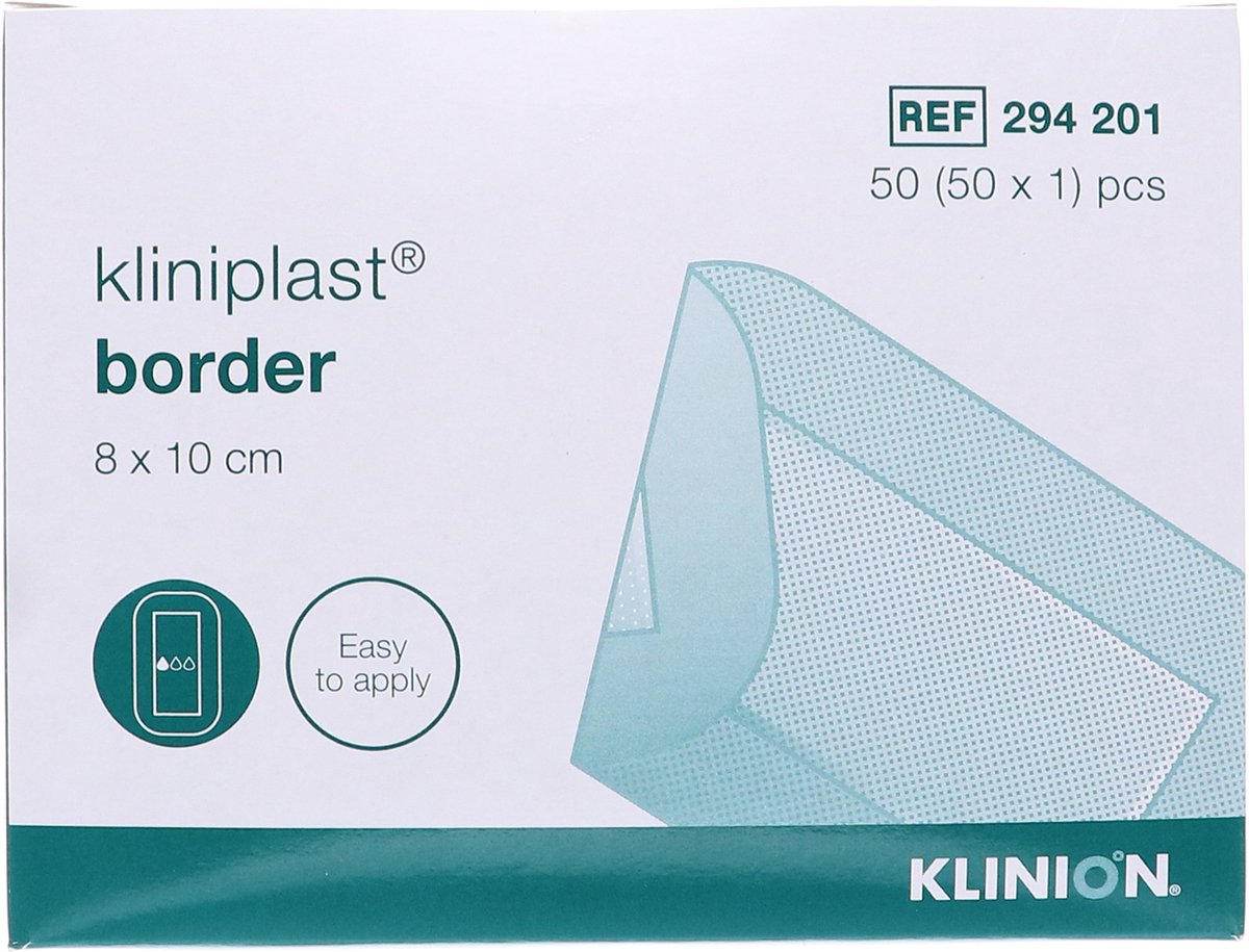Goedkoopste Kliniplast Border eilandpleister, 8x10cm, steriel, 50 stuks