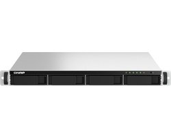 QNAP TS-464U NAS Rack (1U) Intel® Celeron® N5095 8 GB DDR4 0 TB QNAP Turbo System Aluminium, Zwart