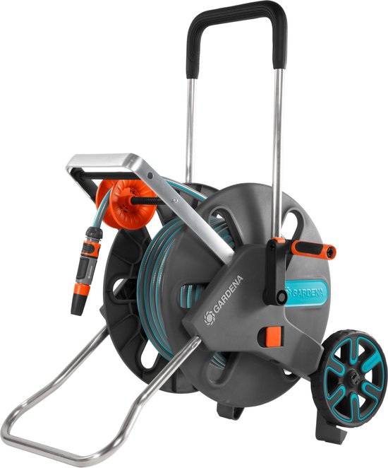 Gardena slangenwagen AquaRoll L met 30m slang Ø19mm, metalen slanggeleider, telescopische handgreep