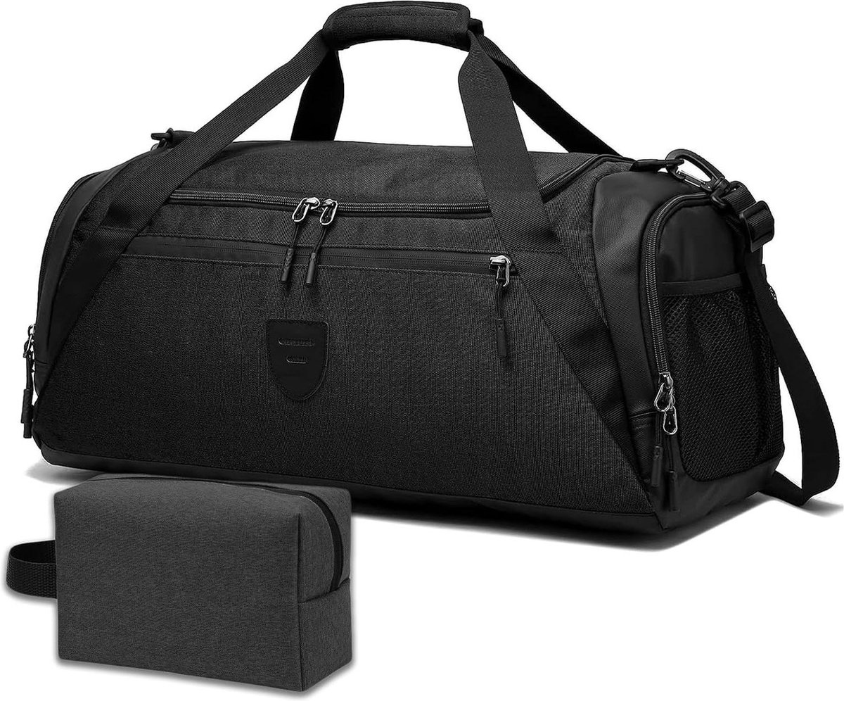 Zwart sporttas en reistas voor dames en heren - Sports Duffels met extra vakken