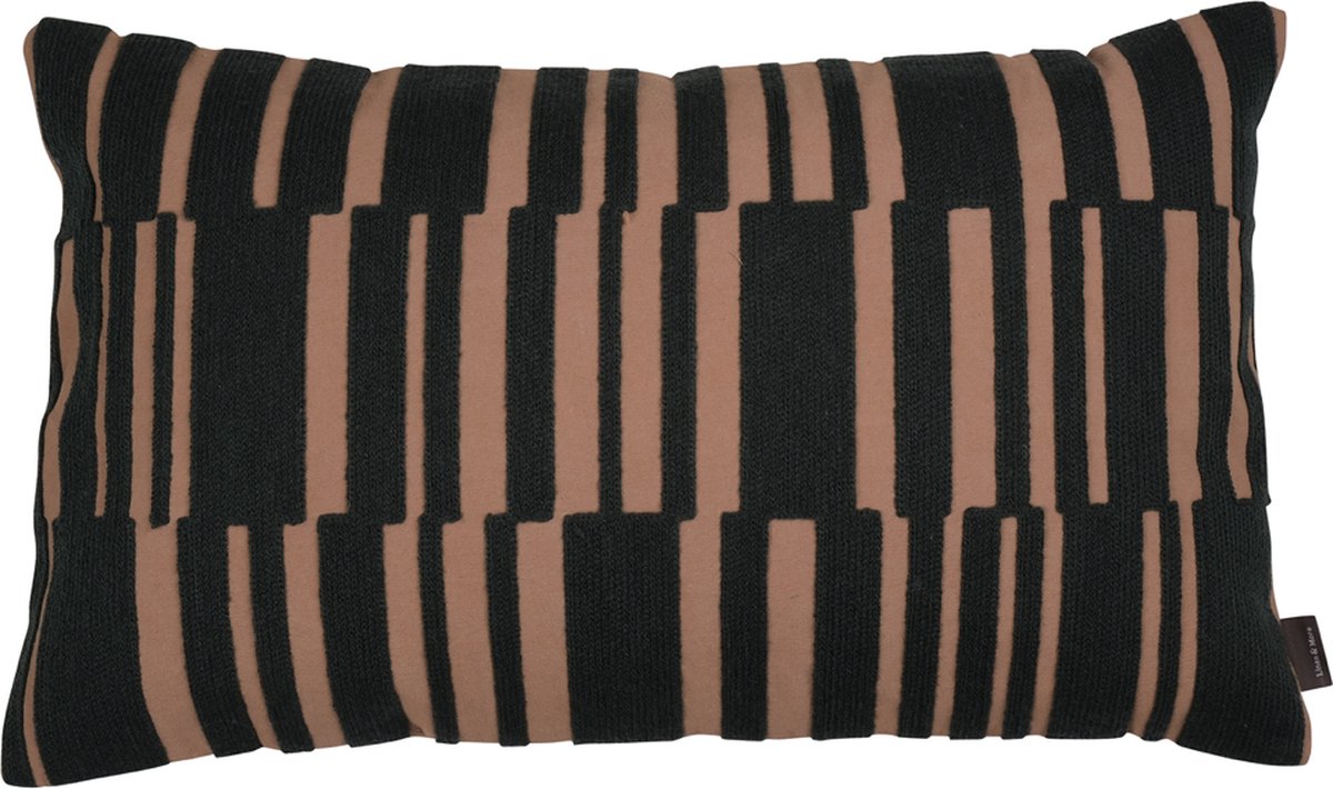 Linen & More Barro Coffee/Dark Grijs Kussen -30 X 50