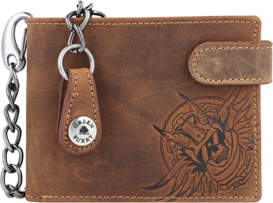 Greenburry Vintage 1667-25 Leder Mini Geldbeutel Geldbörse mit Münzfach Karten e