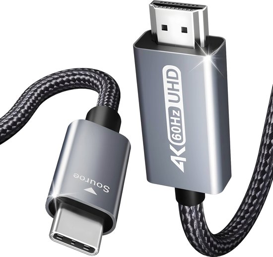USB C naar HDMI kabel 2m 4K 60Hz zw...