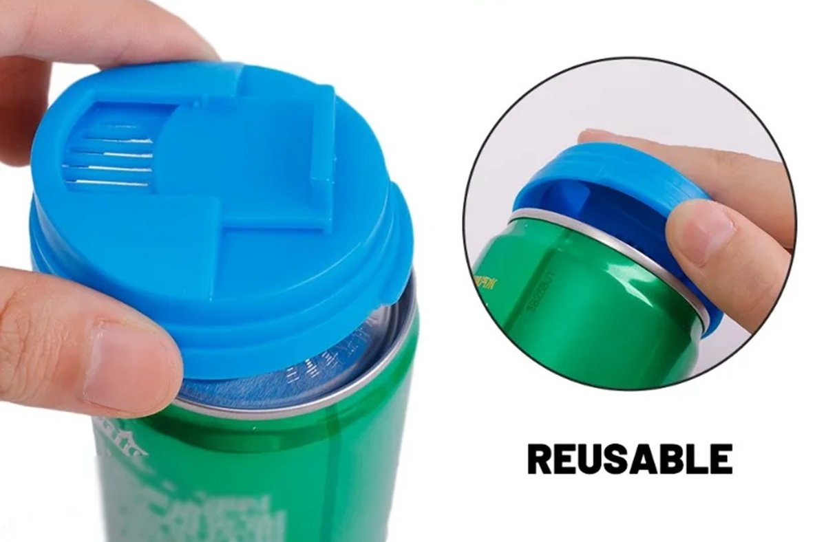 ZITUZY 4 Pièces Couvercle Canette Soda Avec Paille, Couvercles de Canettes de Soda Réutilisables, Couvercles de Canettes Étanches, pour les Boissons Gazeuses Standards