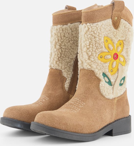 Foto: Cowboylaarzen meisjes brown flower leer shoesme maat 33