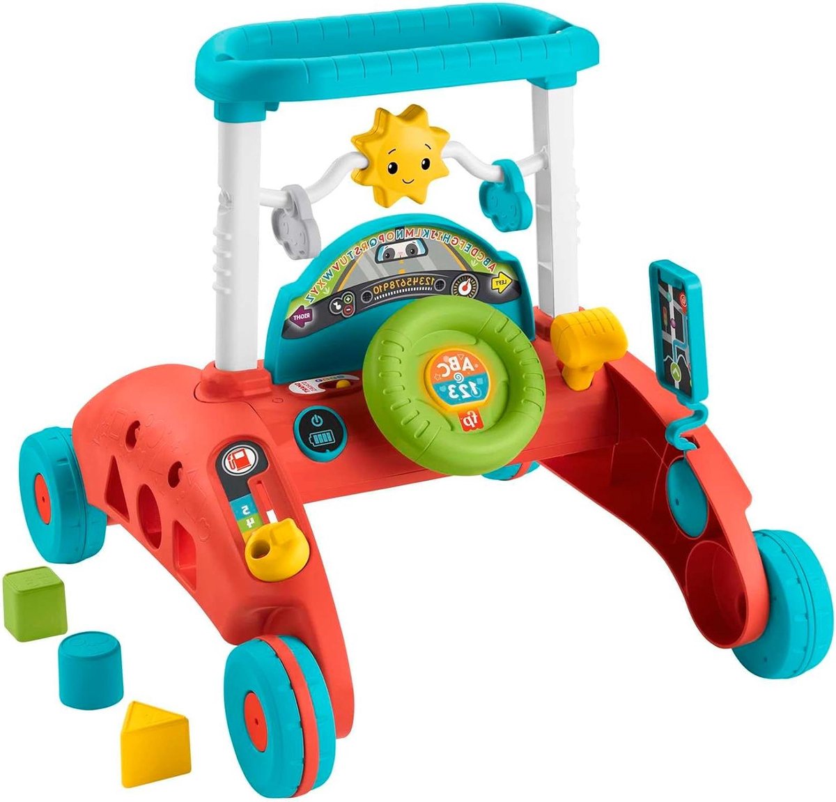 Loopwagen Stabiel Tempo Loopwagen met Autothema Loopwagen voor Baby's en Kinderen van 6 maanden tot 3 jaar HJP46 Multi-editie Italiaans Spaans Portugees Engels Fisher-Price 2-zijdige Loopwagen