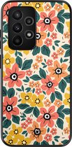 Casimoda® hoesje - Geschikt voor Samsung Galaxy A52 5G - Blossom - Zwart TPU Backcover - Bloemen - Multi