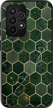 Casimoda® hoesje - Geschikt voor Samsung Galaxy A52 5G - Kubus Groen - Zwart TPU Backcover - Geometrisch patroon - Groen