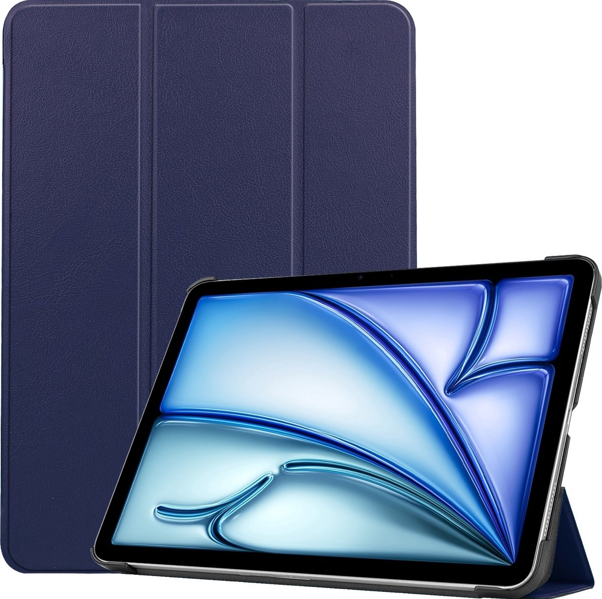 Mobigear Tablethoes geschikt voor Apple iPad Air 11 Inch (2024) Hoes | Mobigear Tri-Fold Bookcase - Donkerblauw