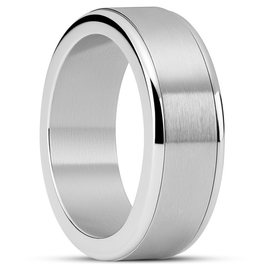 Enthumema | 8 mm Geborstelde Zilverkleurige Roestvrijstalen Fidget Ring