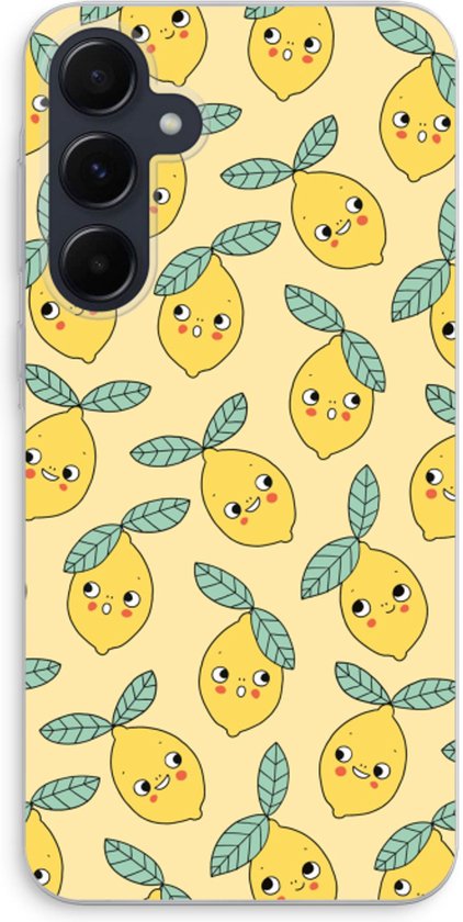 Case Company® - Coque adaptée pour Samsung Galaxy A55 - Citrons - Coque de téléphone souple - Protection sur tous les côtés et bord de l'écran