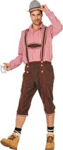 Wilbers & Wilbers - Boeren Tirol & Oktoberfest Kostuum - Bierdrinkende Tiroler Bruin Man - Bruin - Maat 48 - Bierfeest - Verkleedkleding