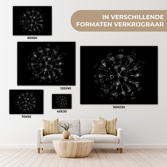 Tableau sur toile Fleurs - Oranje - Rose - Zwart - 160x120 cm - Décoration murale XXL