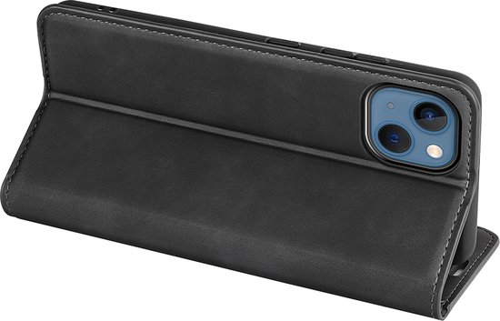 Coque pour iPhone 14 - Bookcase portefeuille de Luxe (fermeture magnétique) - Zwart - Étui pour téléphone portable - Étui de téléphone adapté pour iPhone 14