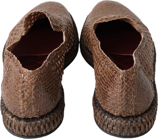 Geweven Lederen Instappers Loafers