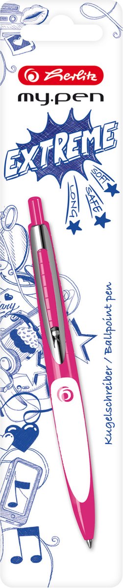 Herlitz my.pen, Clip, Intrekbare balpen met klembevestiging, Navulbaar, Blauw, 1 stuk(s)