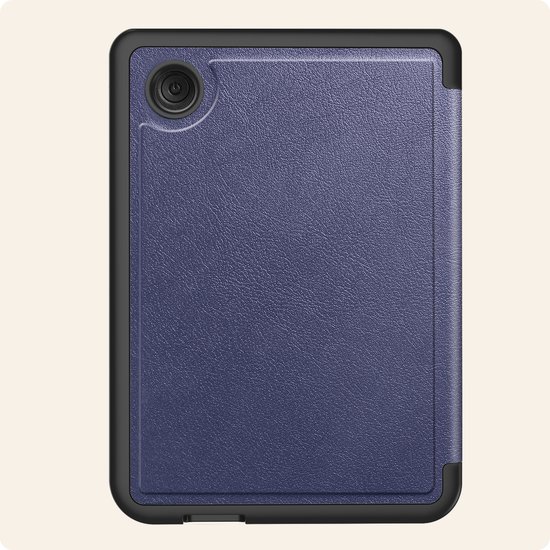Hoesje Geschikt voor Kobo Clara Colour Hoes Book Case Trifold - Hoes Geschikt voor Kobo Clara Colour Hoesje Book Cover - Donkerblauw van Hoesje  — afbeelding 5